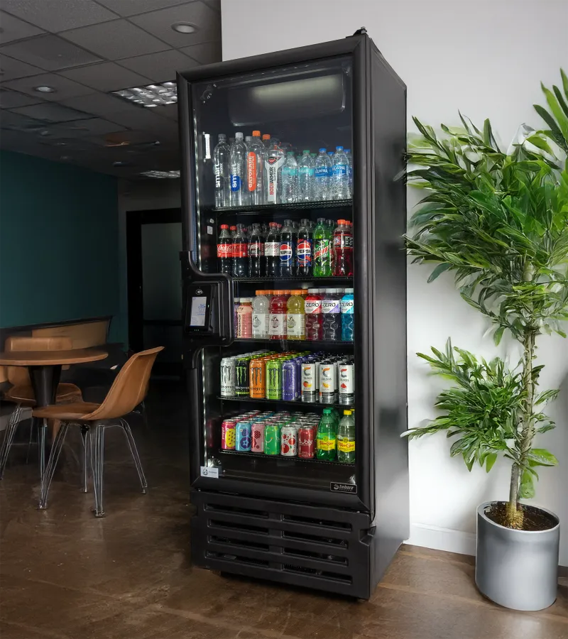 Affordable AI Smart Cooler - filled with beverages