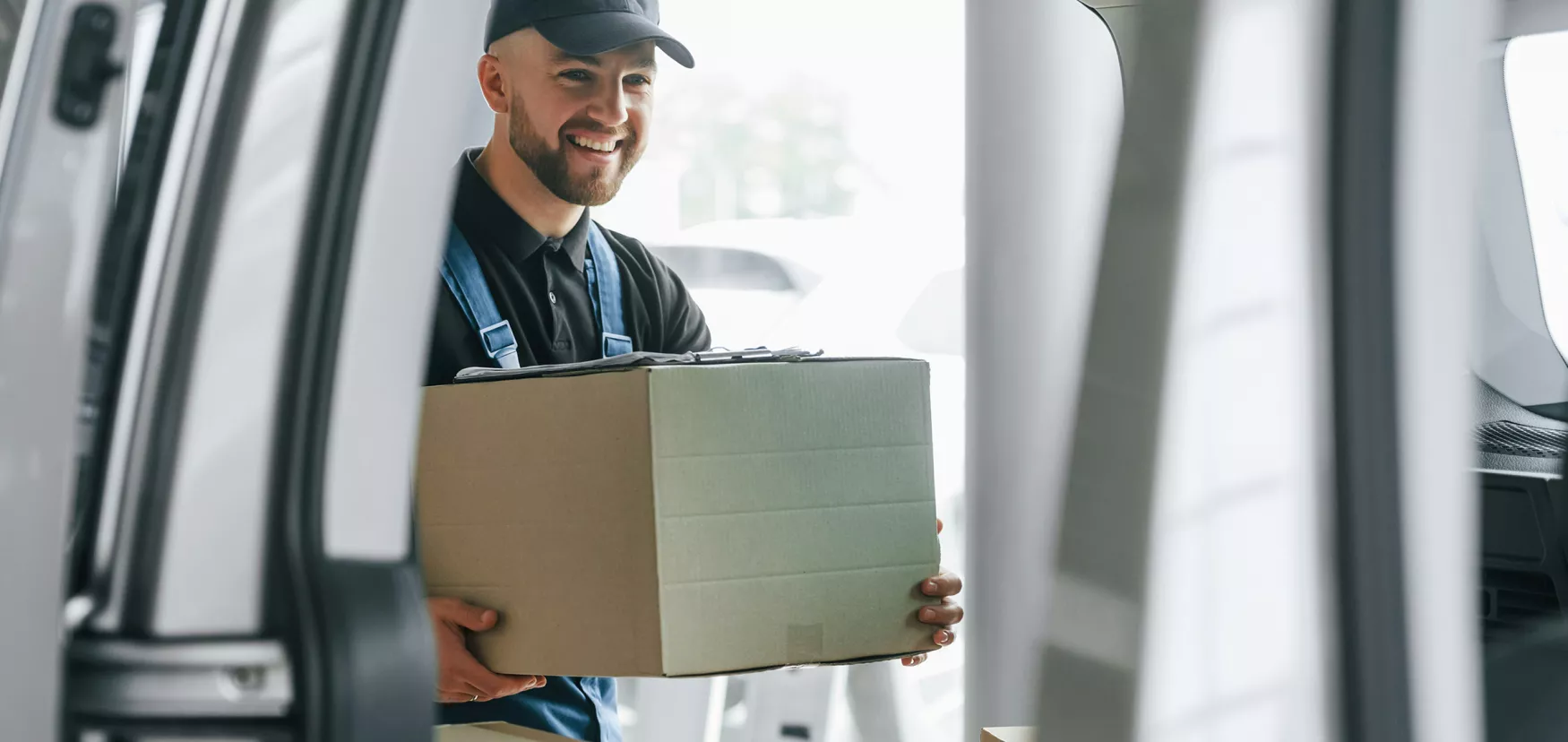 Man with delivery box